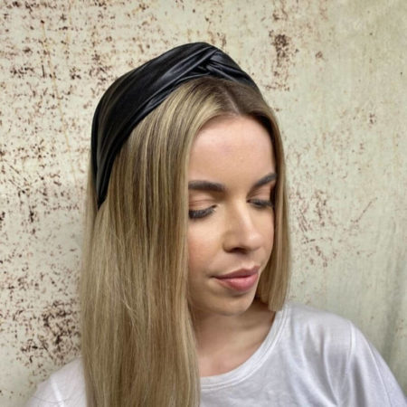Leather Look Headband Black