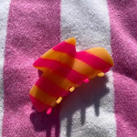 Orange and pink claw clip