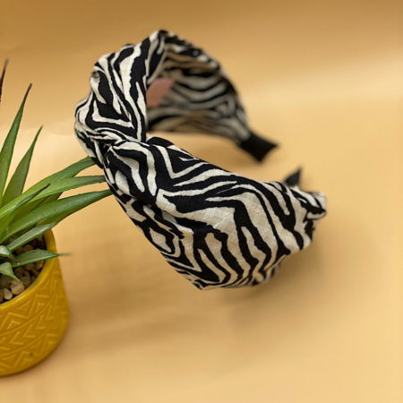 Ariana Headband In Zebra Print