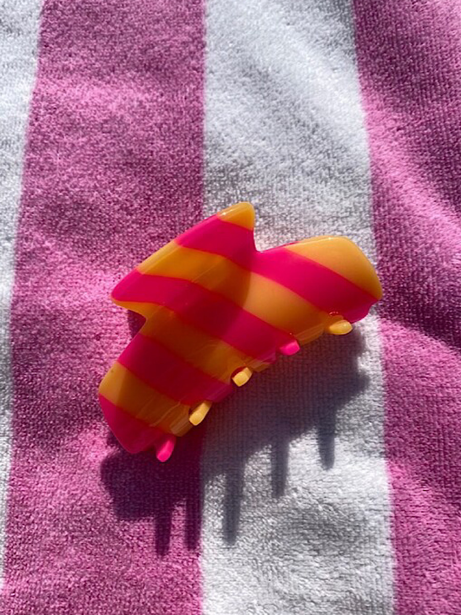 Orange and pink claw clip
