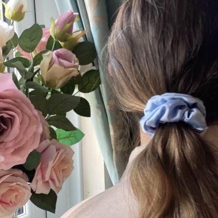 sky blue scrunchie