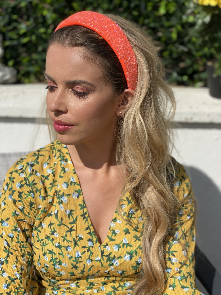 Neon Sparkle Headband Orange