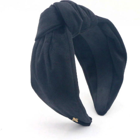 High Knot Luxury Velvet Headband Black 3