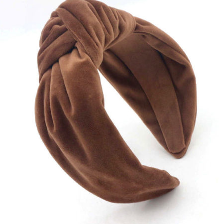 High Knot Luxury Velvet Headband Chocolate 3