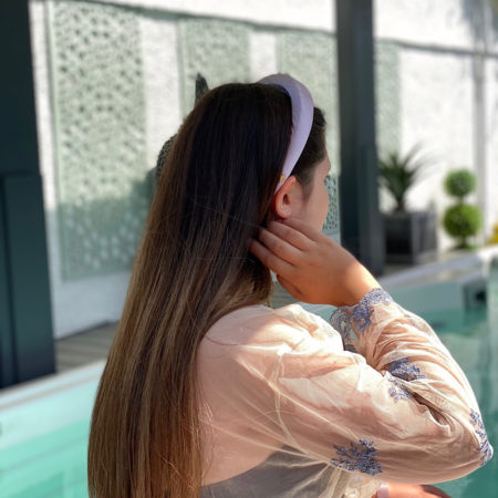 Lilac Padded Satin Headband 4