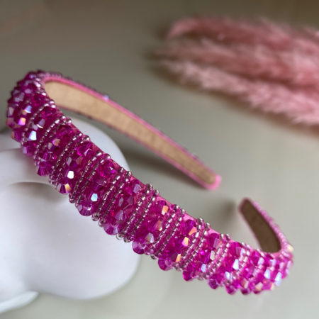 Fuchsia Skinny Embellished Headband