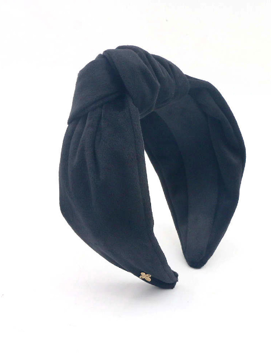 High Knot Luxury Velvet Headband Black 3