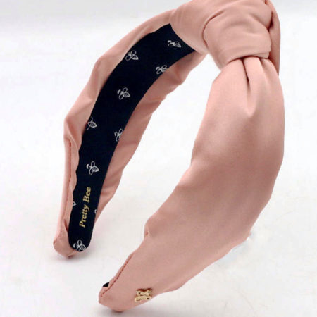 Knotted Satin Headband In Rose Gold