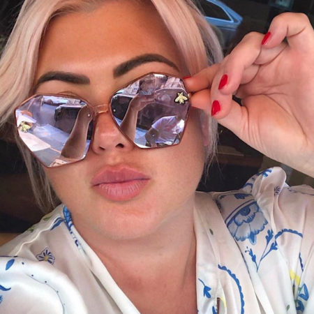 bee detail sunglasses mirrored pink