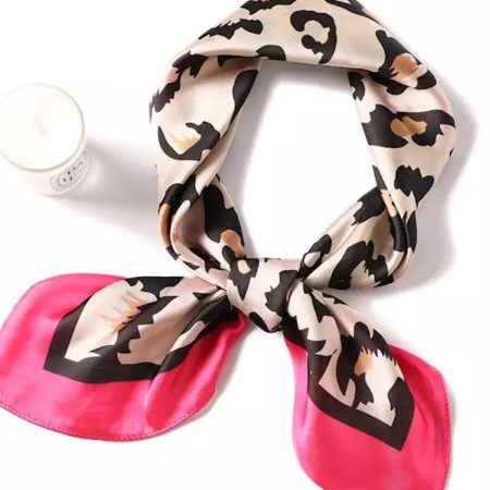 leopard print silk scarf hot pink