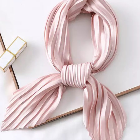 pleated silk scarf baby pink