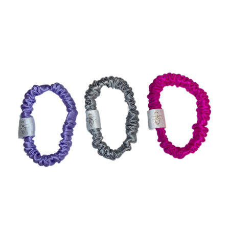 Holiday skinny silk scrunchie set