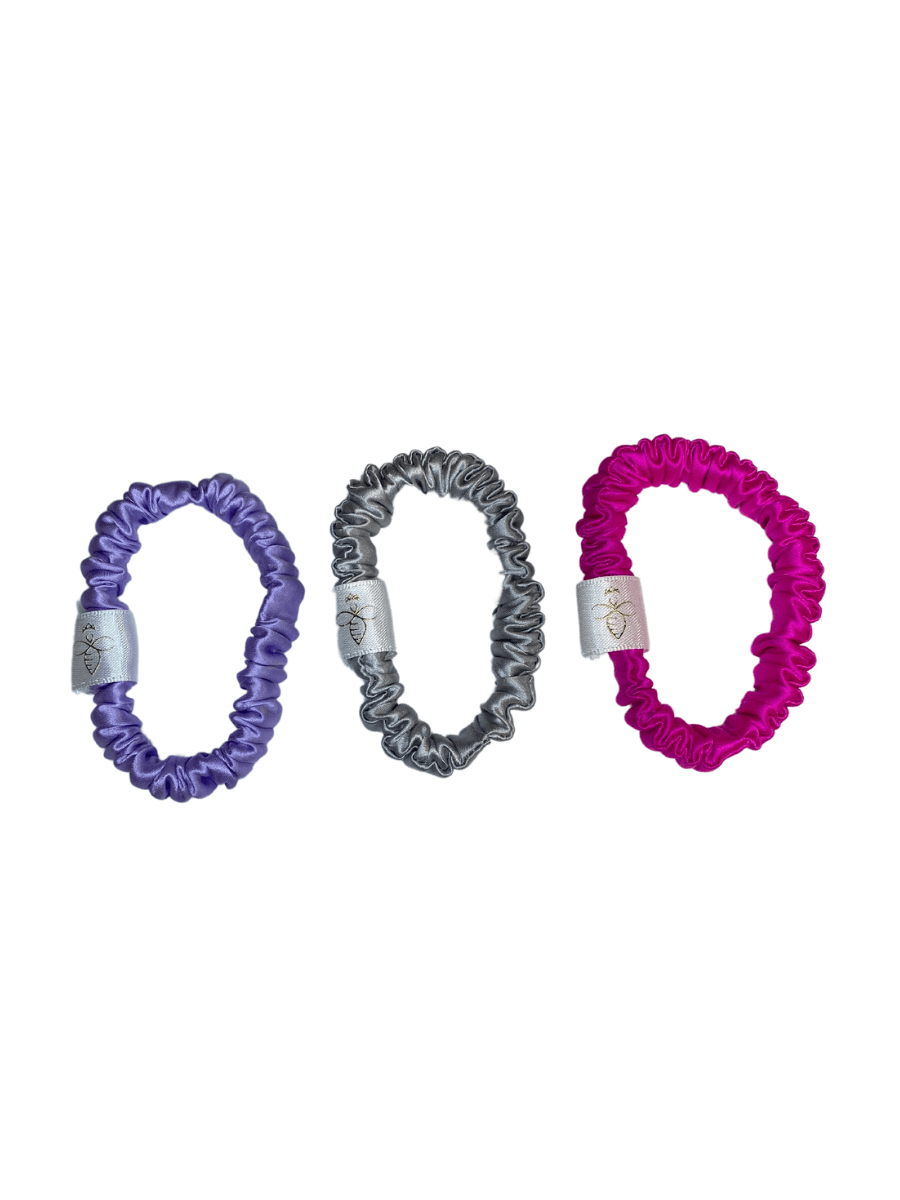 Holiday skinny silk scrunchie set