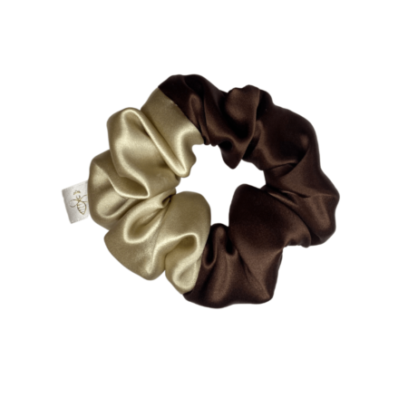 Two tone silk scrunchie chocolate delight