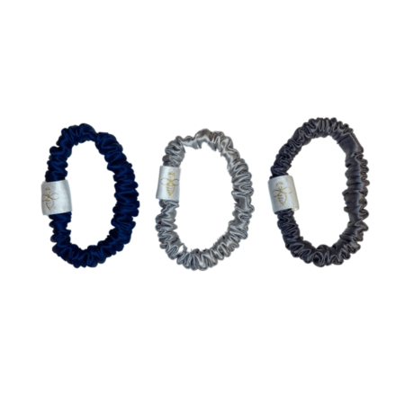 Midnight skinny silk scrunchie set
