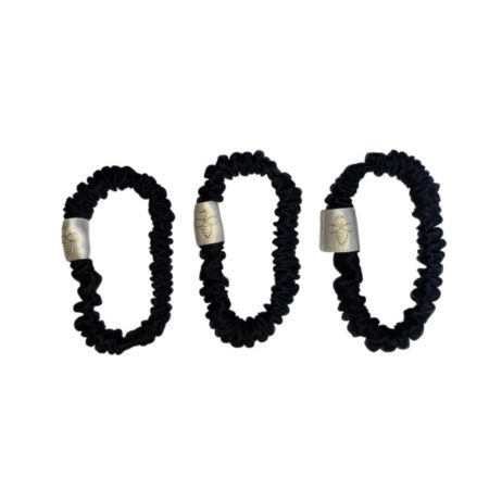 Skinny silk scrunchies black